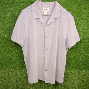 Thom Aaron Striped Seersucker Texture Casual Button Down - Men's Size XXL